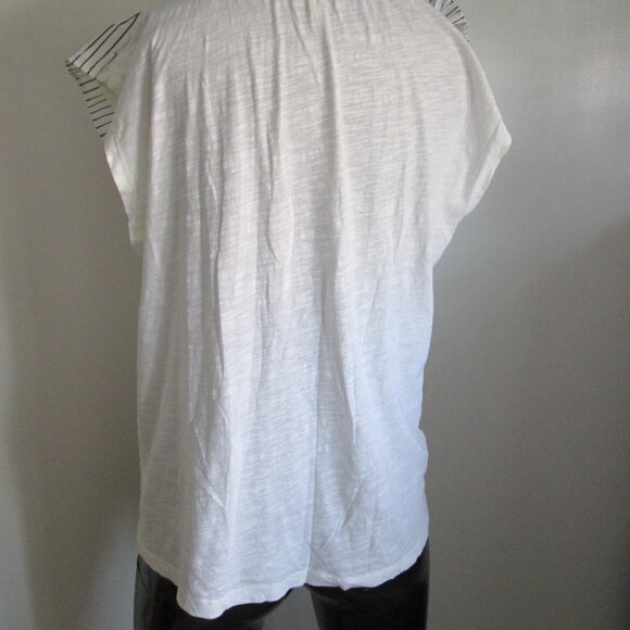 Joie 100% cotton white dramatic ruffle front tunic top - Picture 6 of 7